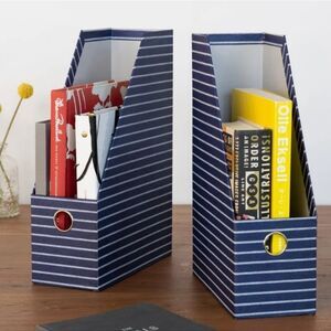 Gartner Studios 2PK Magazine File Folder- Navy/White Striped‎
